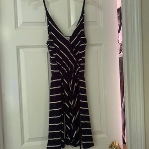 Blue and white medium midi dress